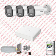 Hikvision Colorvu Gece Renkli 03 Kameralı Set 500GB Hdd